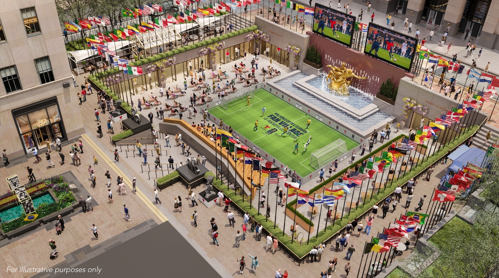 La Villa para Aficionados del Mundial 2026 y Telemundo en el Rockefeller Center